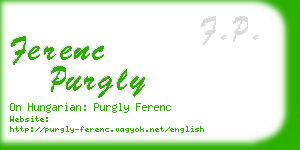 ferenc purgly business card